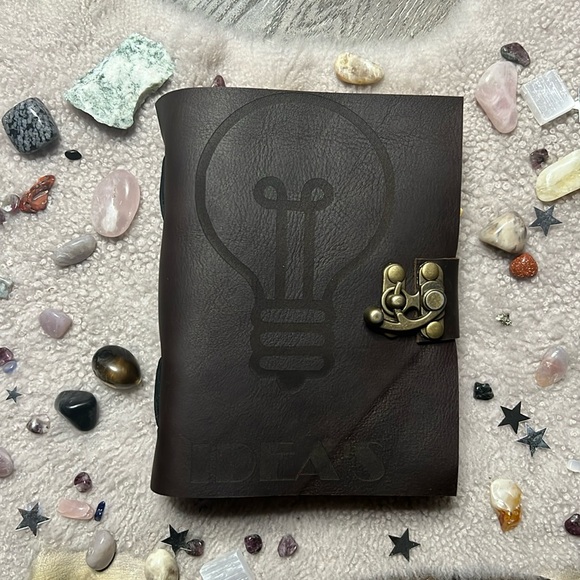 Spell Accessories - Hand Crafted OOAK Unique Vintage Leather Journal With Antique Deckle Edge Paper